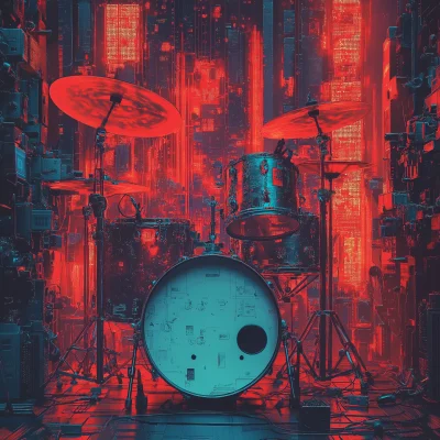 Cyberpunk Drum Poster