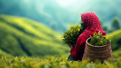 Tea Farmer Harvesting