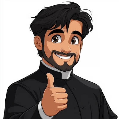 Cartoon Catholic Priest