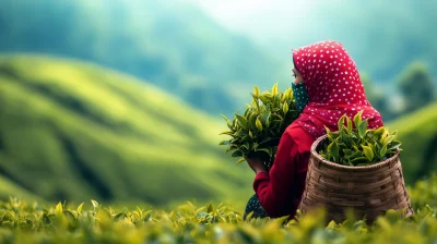 Tea Farmer Picking Leaves