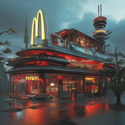 Futuristic McDonald’s in Cyber Setting