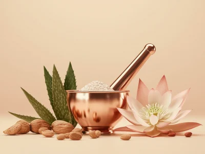 Copper Mortar and Pestle with Botanicals