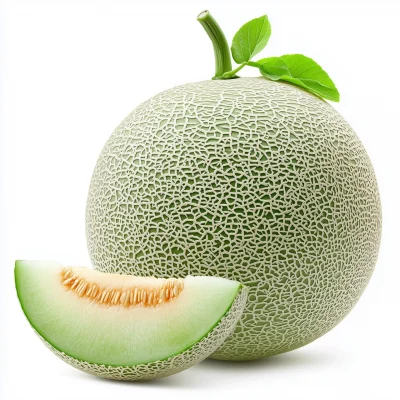 Honeydew Melon on White Background