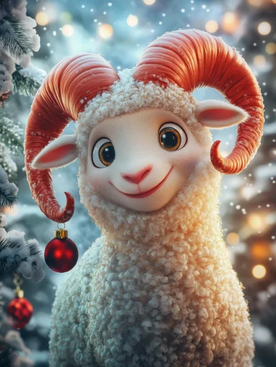 Cute Christmas Ram