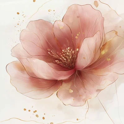 Delicate Pink Flower Illustration