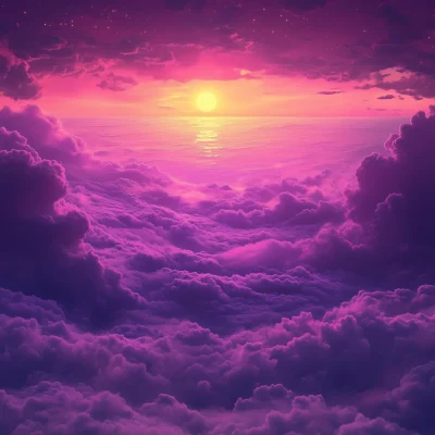 Dreamy Sunset Over Clouds