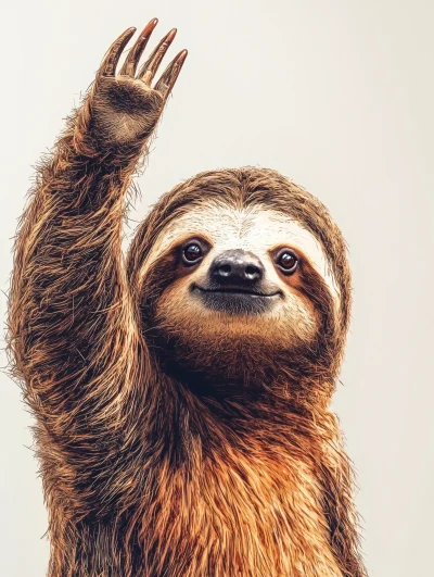 Smiling Sloth Waving