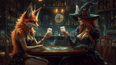 Card Game in Fantasy Bar