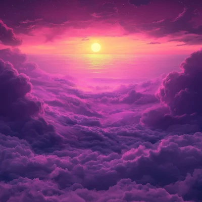 Dreamy Sunset Over Clouds