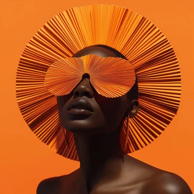 Vibrant Orange Fashion Portrait