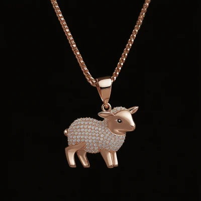 Shiny Gold Lamb Pendant