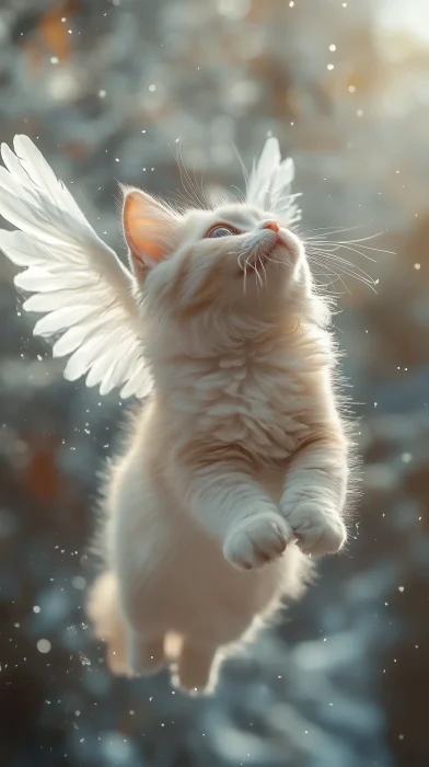 Flying White Cat