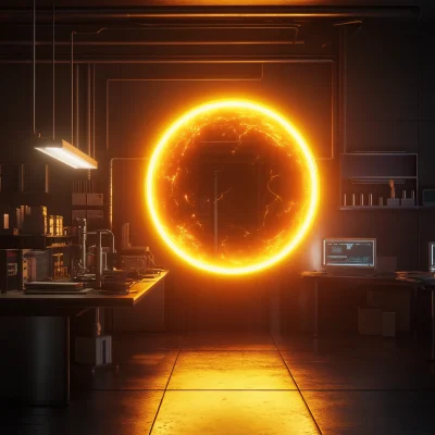 Glowing Portal in Science Lab