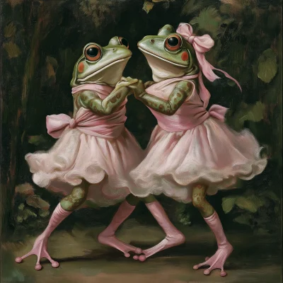 Dancing Frogs in Costumes