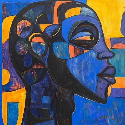 African Painting in Blue