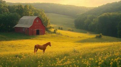 Sunset at the Red Barn