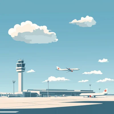 Modern Airport Illustration