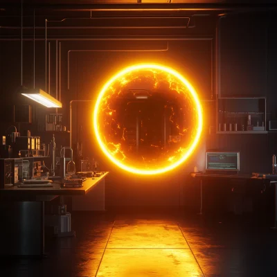 Glowing Portal in Science Lab