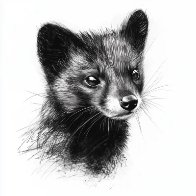 Marten Portrait in Black and White