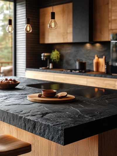 Stylish Black Kitchen Countertop