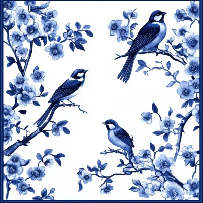 Chinoiserie Style Border