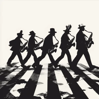 Mardi Gras Band Silhouette