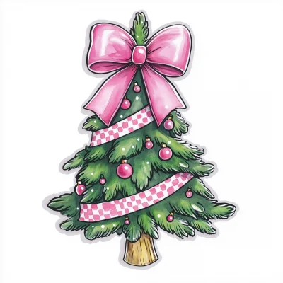 Whimsical Christmas Tree Illustration