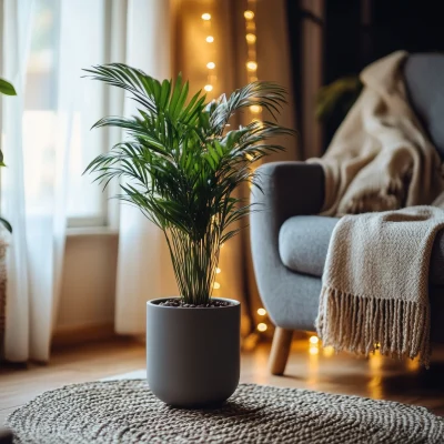 Cozy Living Room with Areca Palm