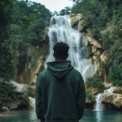 Man at Waterfall