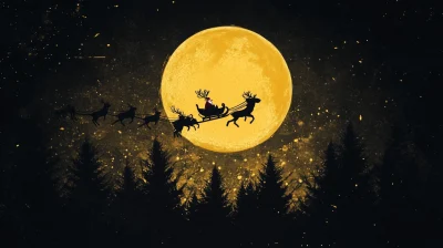 Santa’s Sleigh under the Moon