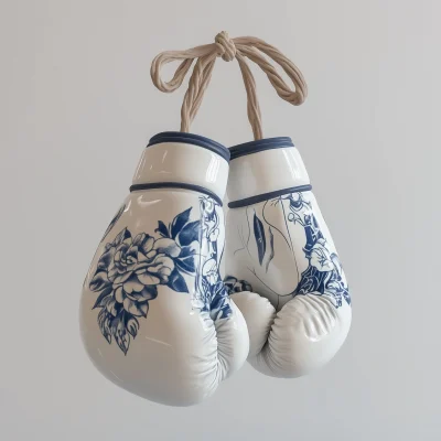 Glossy Boxing Gloves Sculpture