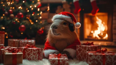 Festive Capybara Christmas