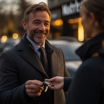 Customer Receiving Car Keys