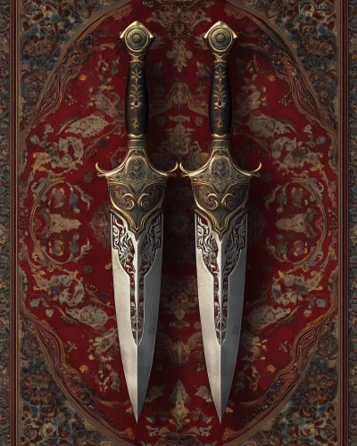 Fantasy Daggers with Mughal Patterns