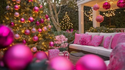 Outdoor Pink Holiday Decor