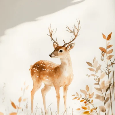 Cozy Deer in Nature