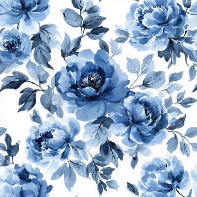 Indigo Blue Floral Pattern