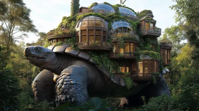 Solarpunk House on a Tortoise