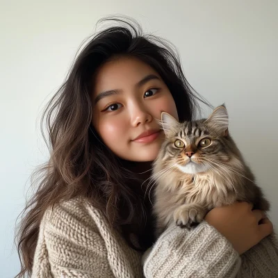 Gen Z Girl with Cat