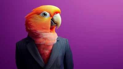 Stylish Parrot in Suit