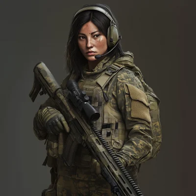 Hyper Realistic Female Military Sniper