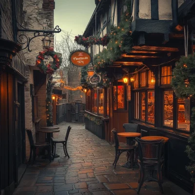 Inviting English Pub in Winter