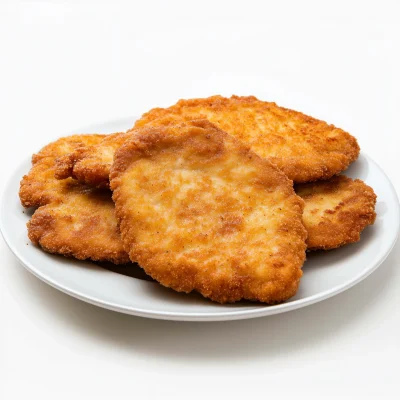 Fried Schnitzels on a Plate