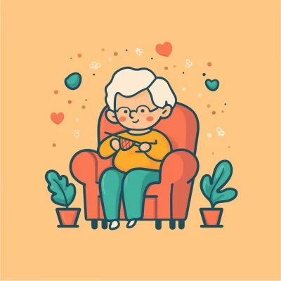 Cozy Knitting Grandma