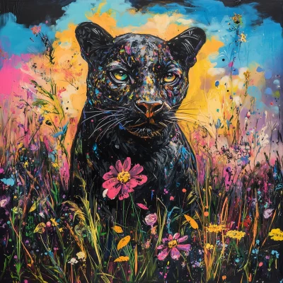 Mystic Panther in Blooming Meadow