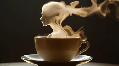 Coffee Steam Woman