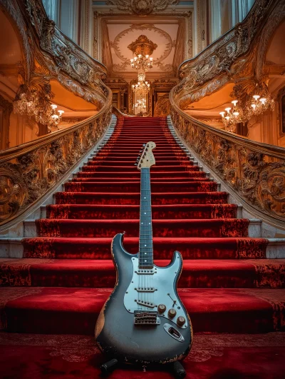 Glamorous Staircase with Guitar