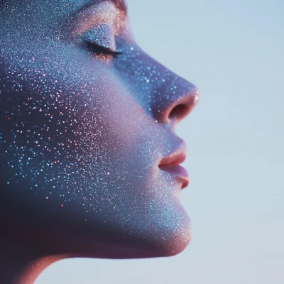 Alien Face with Starry Freckles