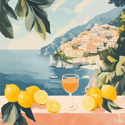 Amalfi Coast in Pastel