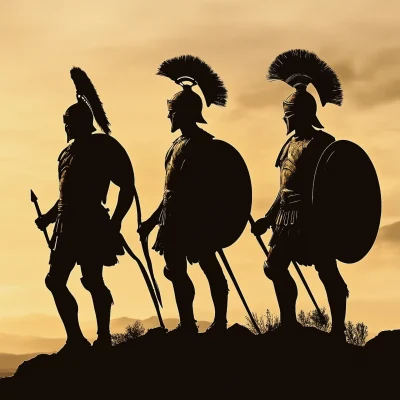 Silhouette of Spartans